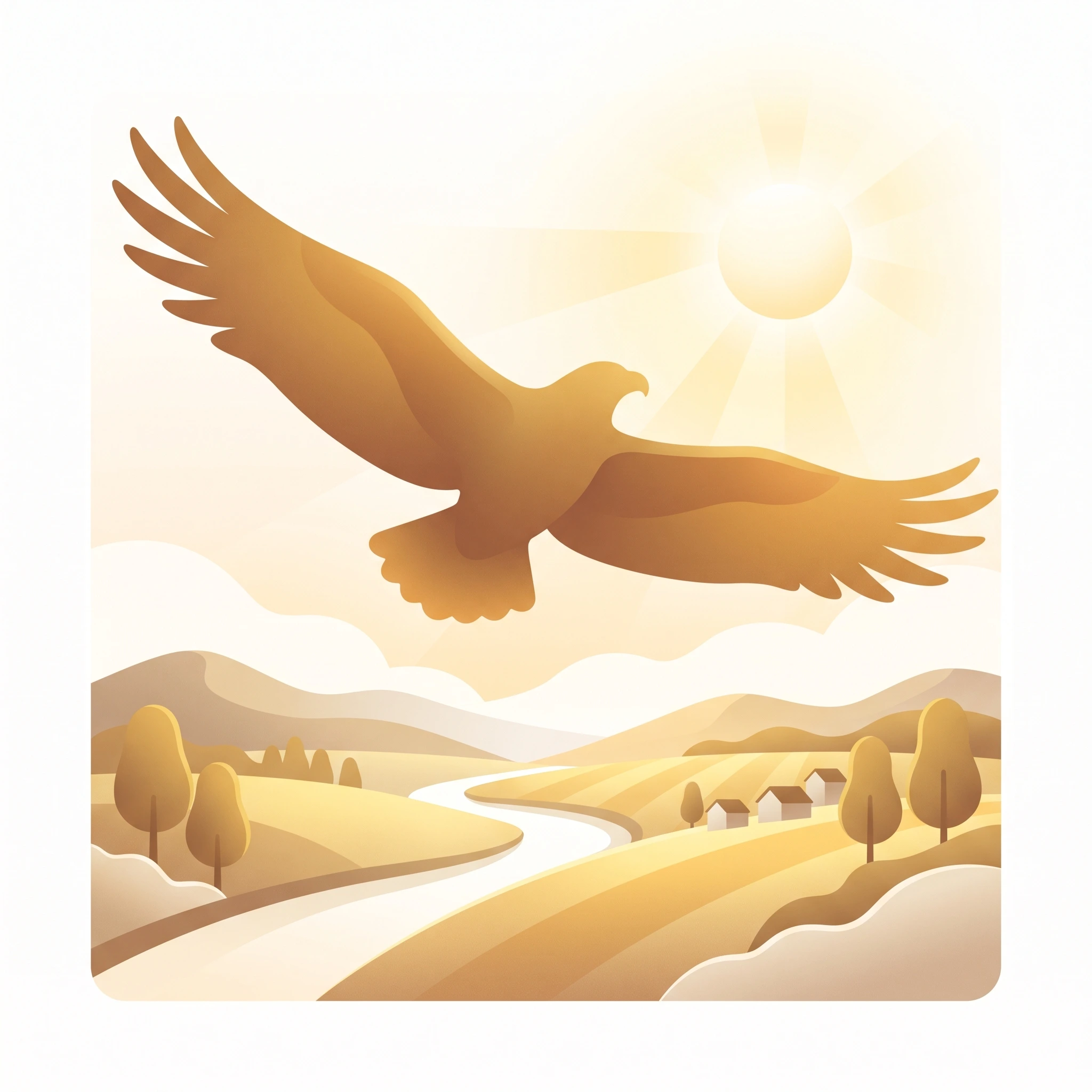 La silueta de un águila majestuosa volando libremente en un cielo despejado, o unas alas extendidas ofreciendo refugio