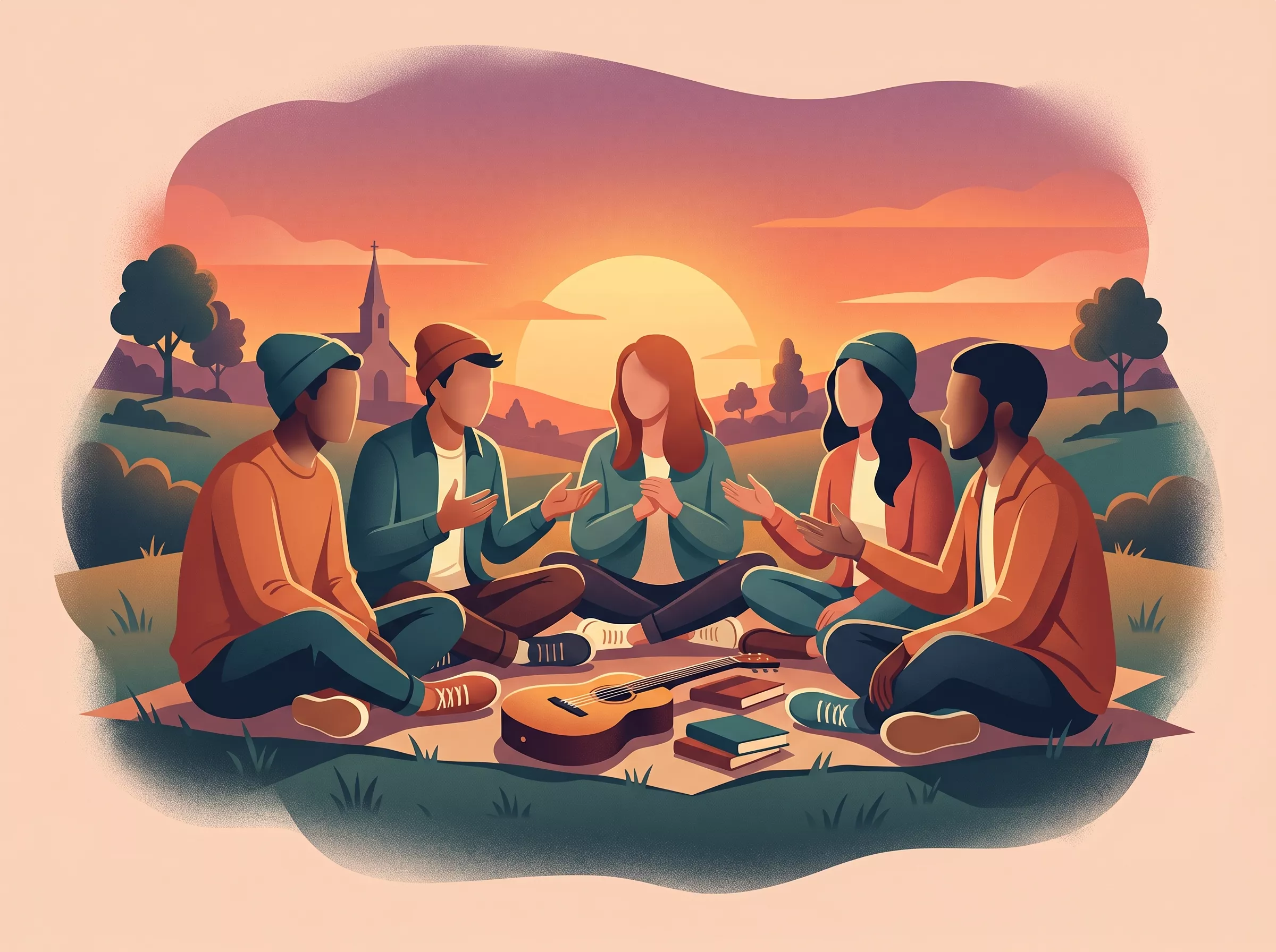 Jóvenes unidos en oración y afirmación de fe
